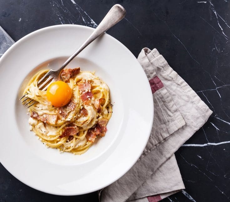 Spaghettinis à la carbonara