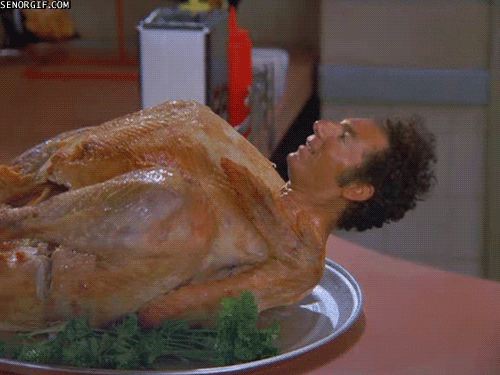 gifs animés culinaires weird kramer seinfeld dinde