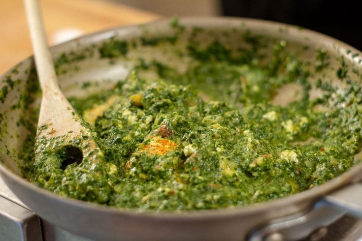 Paneer palak (curry d’épinards au paneer) selon ma coloc Jess