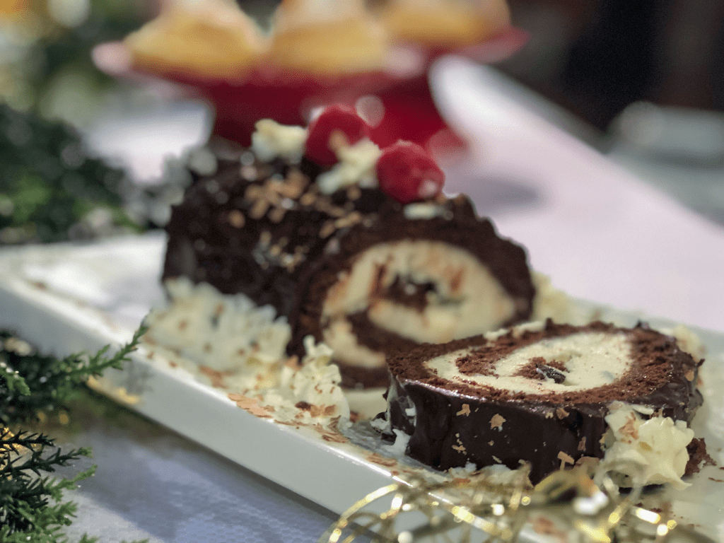 Recette de bûche de Noël au café et à la crème glacée