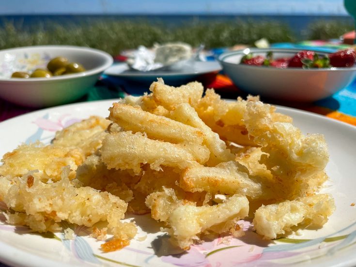 Fromage tortillon salé tempura