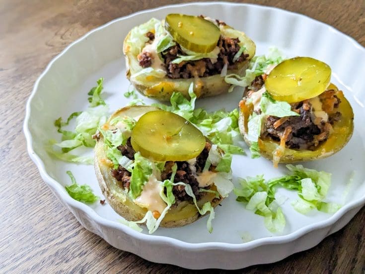 Pommes de terre farcies (potatoe skins) au Big Mac