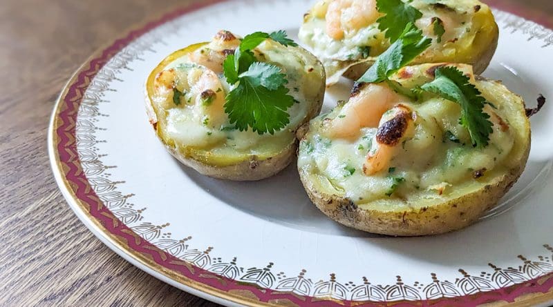 Pommes de terre farcies (potatoe skins) à la Saint-Jacques