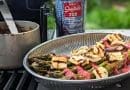 Asperges grillées et laquées à l’érable avec sa compote de framboises en papillote