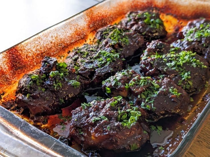 Osso buco de porc, sauce à la bière et mélasse