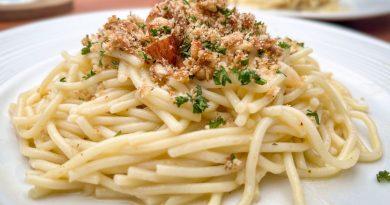 Spaghetti carbonara au bacon de chou-fleur