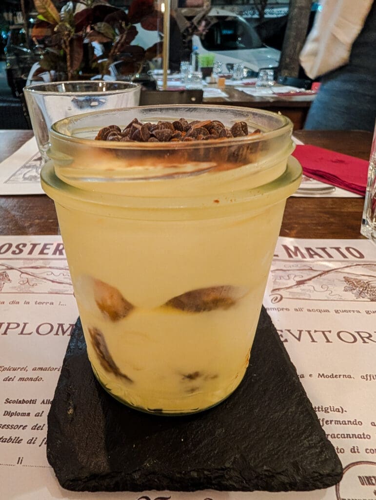 osteria il matto rome tiramisu