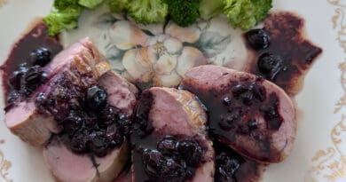 Filet de porc sauce aux bleuets