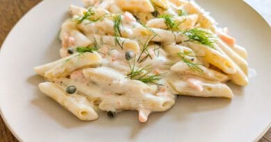 Penne au saumon fumé